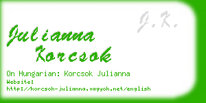 julianna korcsok business card